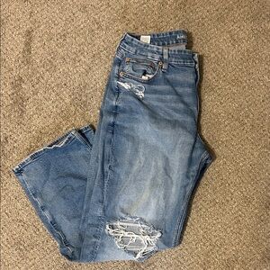 American Eagle Outfitters Light Blue Boyfriend Jeans with Distressing